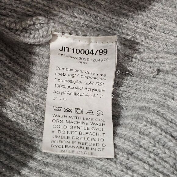 Shein - Blouse Off Shoulder Chunky Knit Chain Strap Sweater - Size L - Gray - Picture 9 of 9